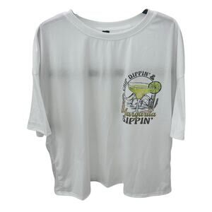 Margarita Sippin Chip Dippin Shirt XL White Graphic Tee Cinco De Mayo Party